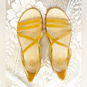 CROCS Women's Strappy Yellow Jelly Sandals